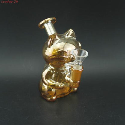 1pc 5" lucky cat glass water pipe