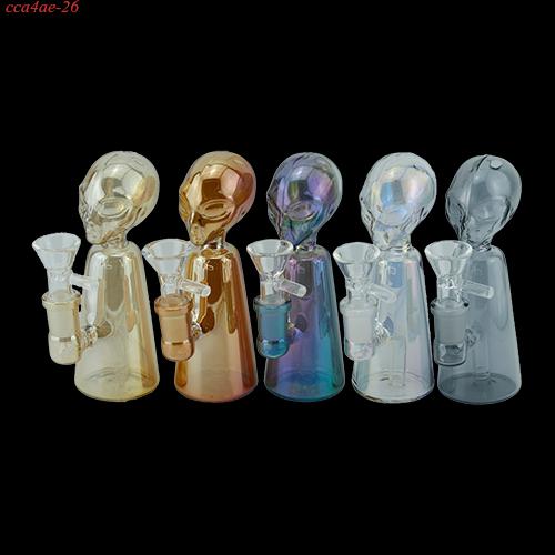 1pc 5.3"Iridescent Alien Glass Water Pipe