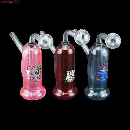 1pc Colored Glass Oil Burner Bubblers with Sticker 5"