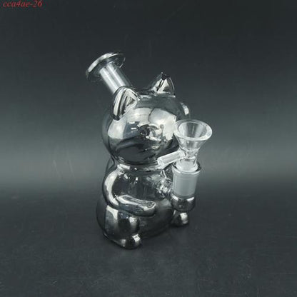 1pc 5" lucky cat glass water pipe