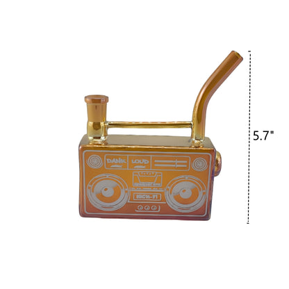 5.7 Inch Tall Electroplating Radio Design Glass Water Pipes-Random Color Comes