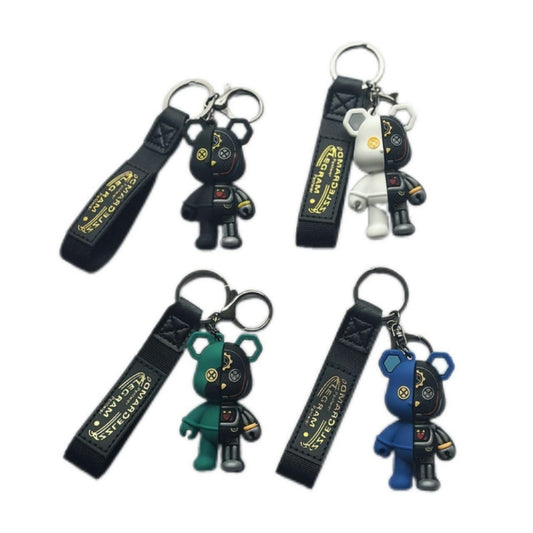 Mechanical Bear Keychain Key Ring with Strap-Pack of 3