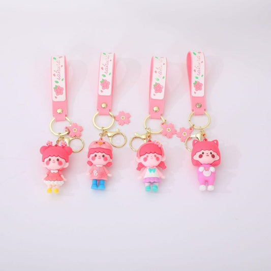 Sakura Girl Keychain Handbag Car Pendant-Pack of 3