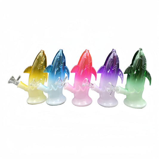 6.4 Inch Two Colors Shark Glass Water Pipe 14mm Female Joint-Random Color Comes