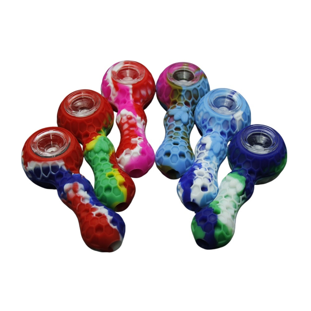4.25 inch Honeycomb Silicone Hand Pipe 1PC Color Randomly