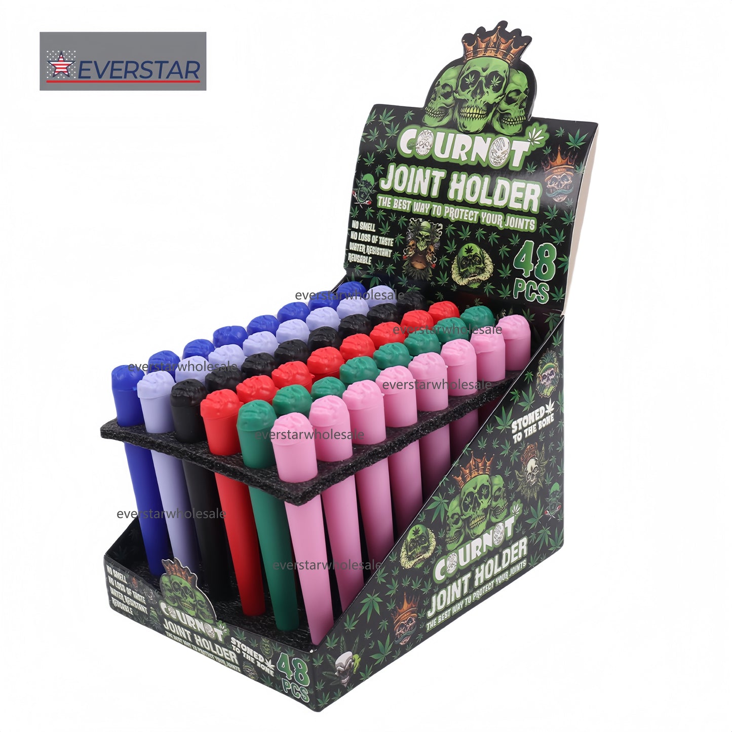 Skull Lid Plastic Cone Holder-48pcs/Display Box