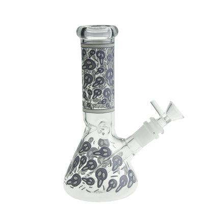8" Glass Beaker Bong with Patterns