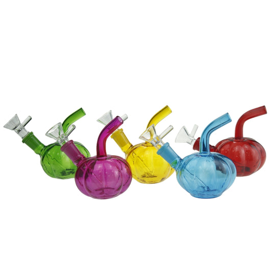 4 Inch Colored Mini Pumpkin Glass Bong Water Pipe Best Halloween Gift