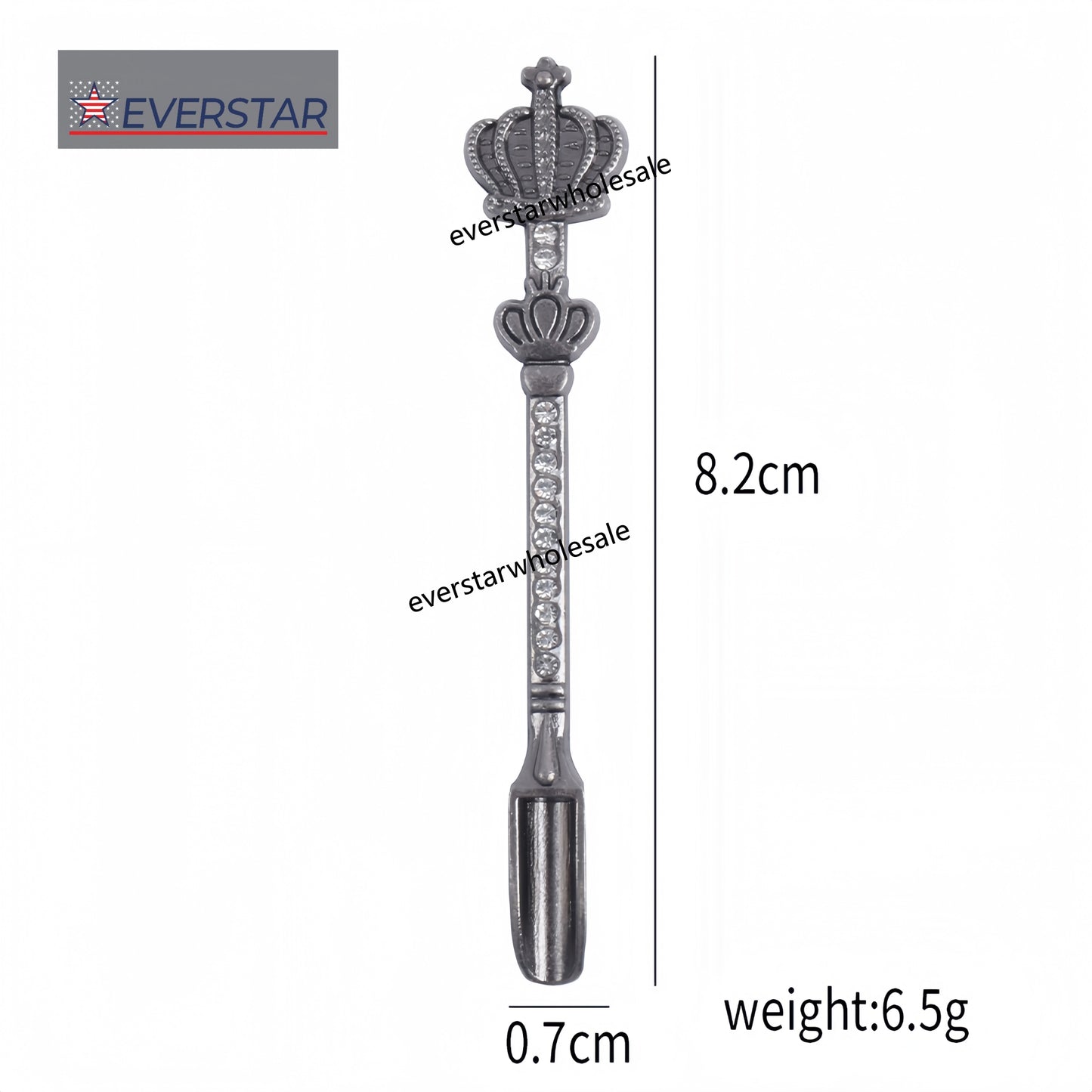 Crown Diamond Smoking Metal Dabbing Spoon