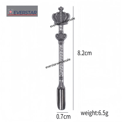 Crown Diamond Smoking Metal Dabbing Spoon