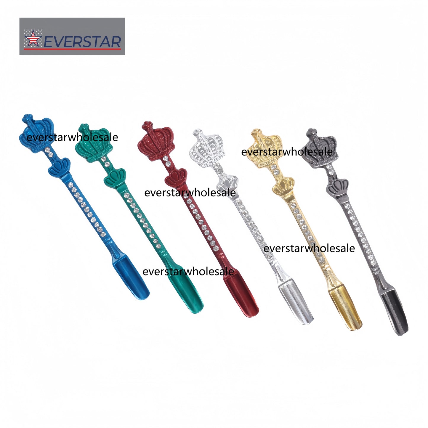 Crown Diamond Smoking Metal Dabbing Spoon