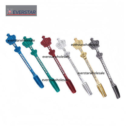 Crown Diamond Smoking Metal Dabbing Spoon