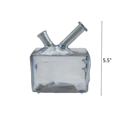 5.5 Inch Tall Electroplating Television Glass Water Pipe 14mm Female Joint-Random Color Comes