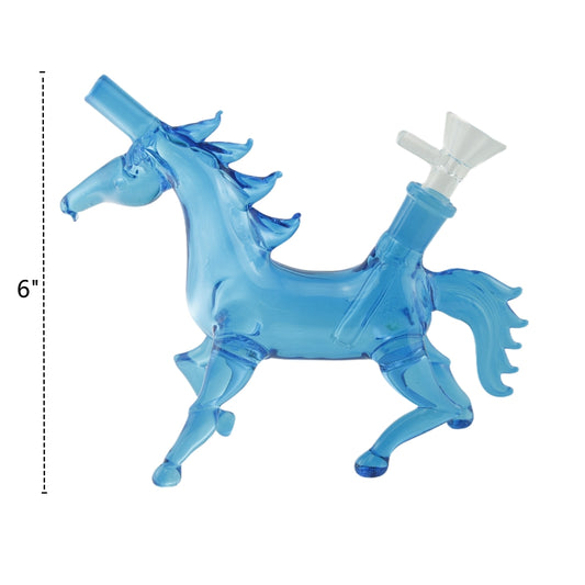 6 Inch Tall Colored Unicorn Glass Water Pipe-Random Color Comes