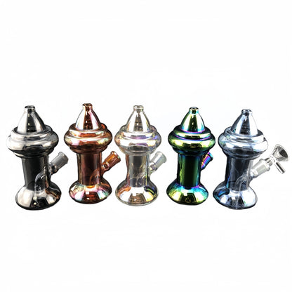 5.3Inch Tall Metallic Color Electroplating Fire Hydrant Glass Water Pipe-Random Color Comes